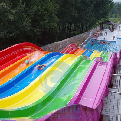 A fibra de vidro Mat Racer Water Slide Rainbow de 6 pistas que compete a água desliza a altura 10m