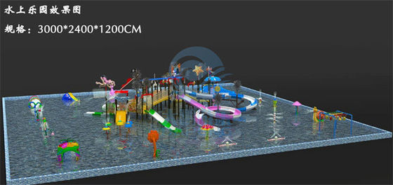 Projeto UV médio do parque da água da fibra de vidro de 1400㎡ Aqua Park Anti para o recurso residencial