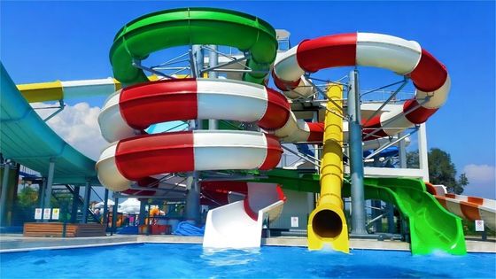 Bom preço. 12mm espessura de fibra de vidro piscina deslizamento Parque temático de água Equipamento conjunto on-line