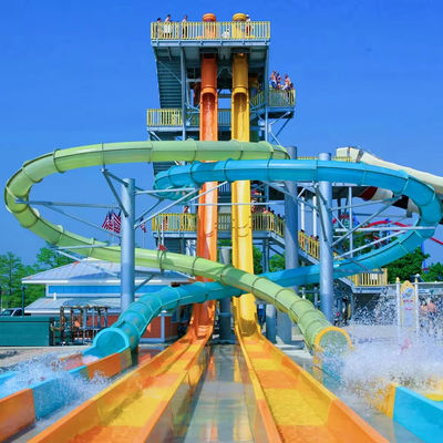 Bom preço. Customized Colorful Fiberglass Water Park Slide Ending with Pool for Resort Hotels on-line
