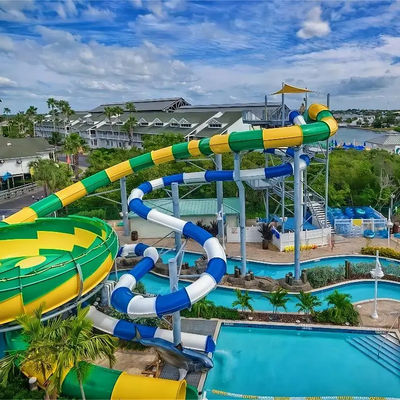 Bom preço. Customized Colorful Fiberglass Water Park Slide for Resort Hotels Ending with Pool on-line