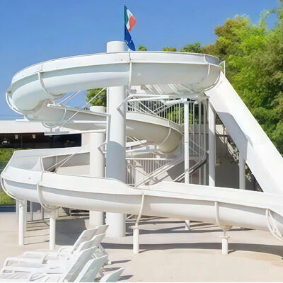 Bom preço. Slide de fibra de vidro espiral aberta comercial 6-8mm de espessura Design personalizado para parques de diversões Piscinas de todas as idades on-line