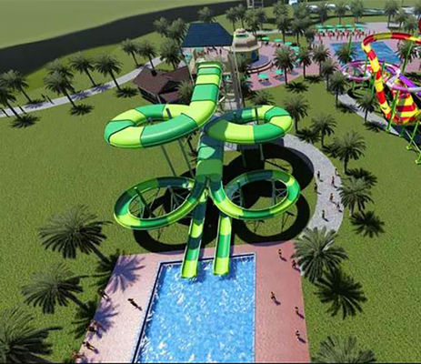 Corrediça de água espiral fibra de vidro dupla comercial da oxidação 15m da corrediça do parque da água de canal da anti