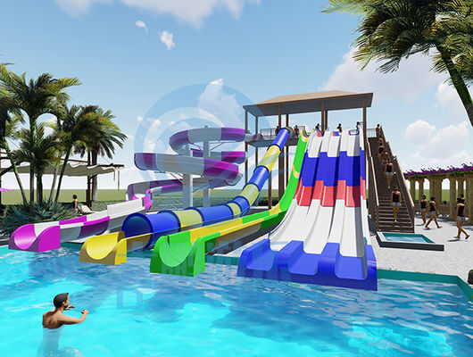 Bom preço. Altura combinado comercial da corrediça de água 7m da piscina de FRP para todas as idades on-line