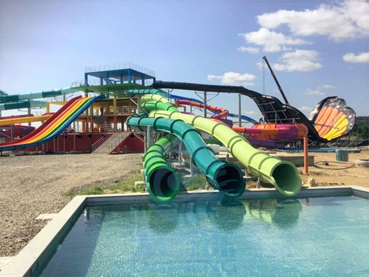 Bom preço. Cor 10m personalizada da corrediça de Aqua Park Triple Twist Water fibra de vidro exterior on-line