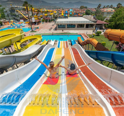 Altura da corrediça de água 6m do arco-íris de Mat Racer Water Slide Cluster da fibra de vidro