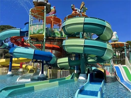 Bom preço. Equipamento de parque aquático de diversões de fibra de vidro colorido on-line
