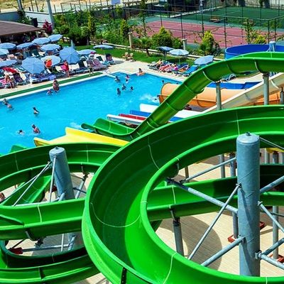 Parque de diversões Adultos Piscina Equipamento de água Crianças Fibra de vidro Slide