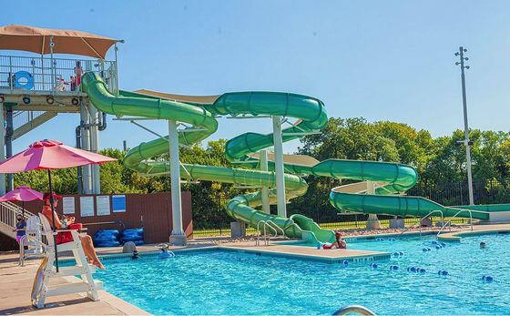 Conjunto de escorregador de água de fibra de vidro para piscina comercial