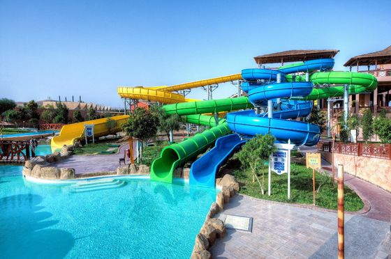 Parque aquático Parque de diversões Piscina Jogos de Fibra de Vidro Espiral Slide Set