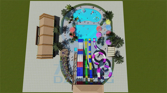 Bom preço. Equipamento de brinquedo do parque aquático com escorrega aquática de fibra de vidro para crianças on-line
