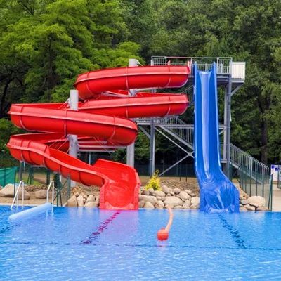 Casa de água Parque aquático de fibra de vidro Grande escorrega de piscina