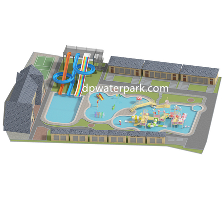Bom preço. Hotel Aqua Park Design Fiberglass Water Play Equipment  Customized Resort Water Park Slides With Kids Play House on-line
