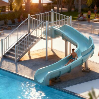 Bom preço. Pequena piscina de fibra de vidro Slide Design personalizado desenhos 3D Garantia de um ano para família interior exterior residencial on-line