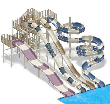 Bom preço. Parque aquático Equipamento de brinquedos aquáticos 7 metros de altura escorrega de água Cluster Hill Curve Fibergas Swimming Pool Slide on-line