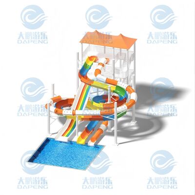 7-4m Slide aquático de fibra de vidro combinado de vários tipos Parque aquático comercial Equipamento de diversões