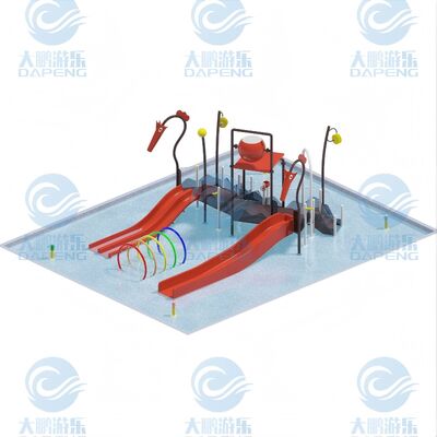qualidade Equipamento para Playground Aquático 15x12m Casa de Brincar Aquática Comercial de Fibra de Vidro e Aço Galvanizado para Parques Aquáticos Fábrica