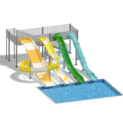 Tobogãs Aquáticos Comerciais Altura 4m Passeios de Parque Aquático de Fibra de Vidro Usados para Parque Aquático Resort Parque de Diversões