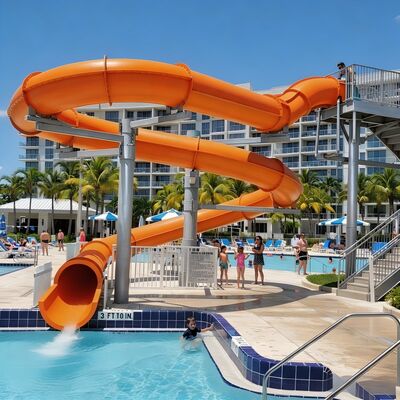 Equipamento de escorrega de água de fibra de vidro em espiral fechada para piscina comercial
