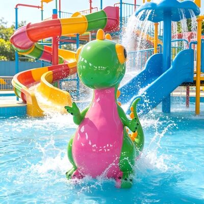 Dinossauro temático colorido Crianças Equipamento de brinquedo aquático Para banheira de água ao ar livre E divertimento do parque aquático