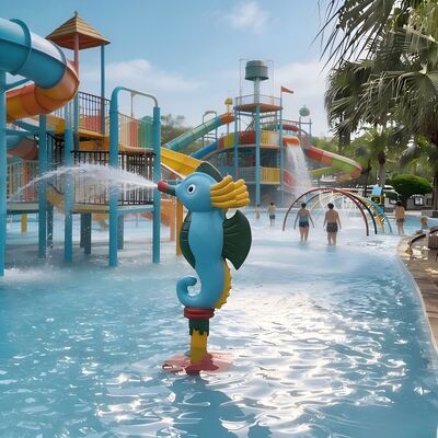 Cavalo-marinho tema crianças Water Play Feature para comercial Splash Pad e Resort piscina parque
