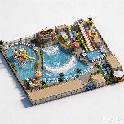 Plano de projeto e construção personalizado de parque aquático profissional de 6000㎡ para resort comercial Aqua Park de todas as idades