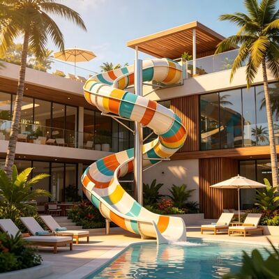 Bom preço. Deslizamento de água de fibra de vidro aberto fechado para piscina comercial e hotel resort park on-line