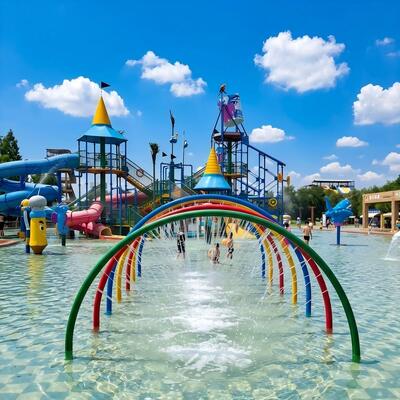 Bom preço. Arco-íris Feature água aço galvanizado para parque aquático comercial Splash Pad e Kid Pool 1 ano de garantia on-line