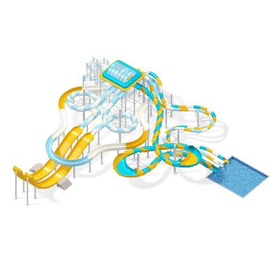 Bom preço. Escorregador aquático de fibra de vidro de 12m de altura em cor arco-íris para parque aquático, equipamento para adultos on-line