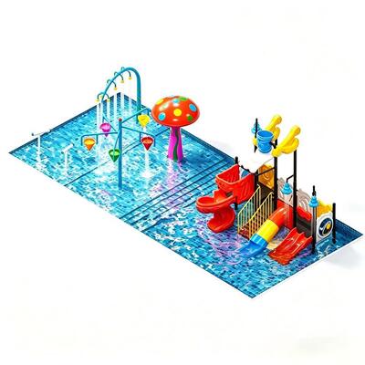 Bom preço. Parque aquático infantil com escorrega aquático e piscina, design simples para crianças on-line