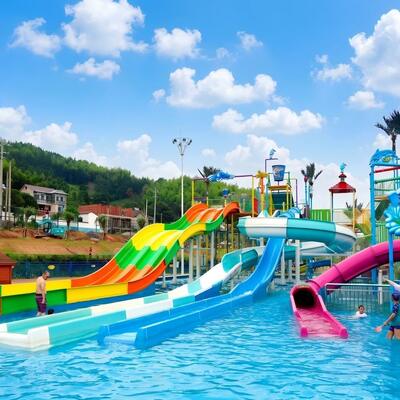 Slide de água de altura personalizada para piscina Combinação de fibra de vidro