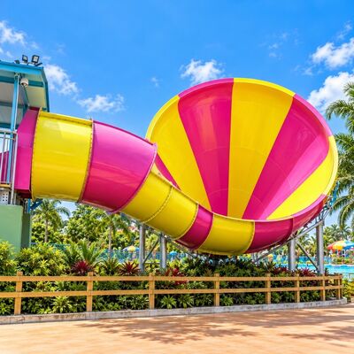 qualidade Tornado Funil mais popular Slide de água de fibra de vidro Rainbow Color Water Ride Para Parques Aquáticos Design Fábrica