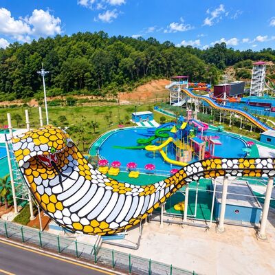 qualidade Cobra Water Slide Grande Fibra de Vidro Thrill Ride para parque aquático ao ar livre Fábrica