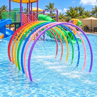Bom preço. Colourful Rainbow Water Spray Arch com tamanhos personalizados para crianças Pads de pulverização com tubo de 63mm online