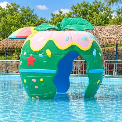 qualidade Equipamento Personalizado de Parque Aquático com Tema de Casa de Maçã de Fibra de Vidro para Projetos de Splash Pad ao Ar Livre Fábrica