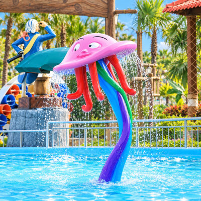 Colorful Jellyfish Splash Pad Aqua Park Equipment With Water Spray For Kid Play Areas