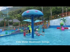 Equipamento de parque aquático Jogos de piscina para crianças Fibra de vidro Swing Set de cogumelos de água, almofada de água