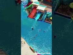 Parque temático de diversões Passeios, equipamento de grande jogo acima da piscina do solo Slide, fornecedor de slides de fibra de vidro
