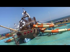 Parque Aquático Infantil Popular Playground Aquático Escorregadores de Piscina Navio Pirata Com Áreas de Salpicos